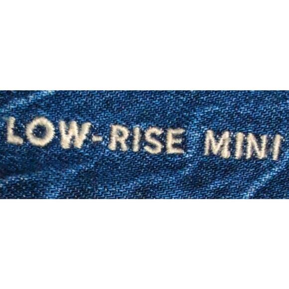 Y2K American Eagle Cutoff Denim Micro Mini Skirt Medium Low Rise Festival Grunge - Picture 5 of 5